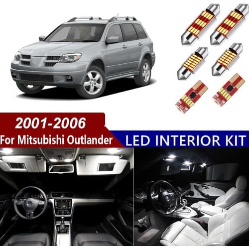 8Pcs Led Interior Lights Canbu For Mitsubishi Outlander2001 2002 -2006 Map Dome License Plate Lamp