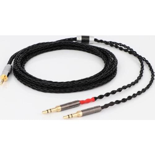 8Cores 2.5mm to 2*3.5mm Balanced Upgrade Cable for Meze 99 Classics T1P T5P t1 d8000 MDR-Z7 D600 D7100 Headphone