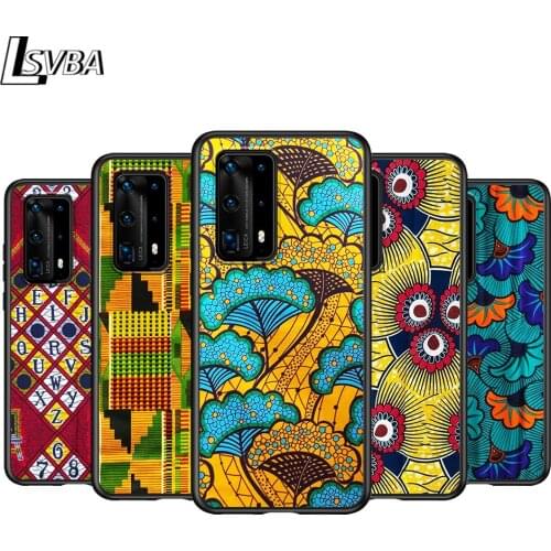 African fabric Printing For Huawei P Smasrt 2018 2019 2020 2021 Smart S/Z Smart Plus Smart Pro Black Soft Cover Phone Case