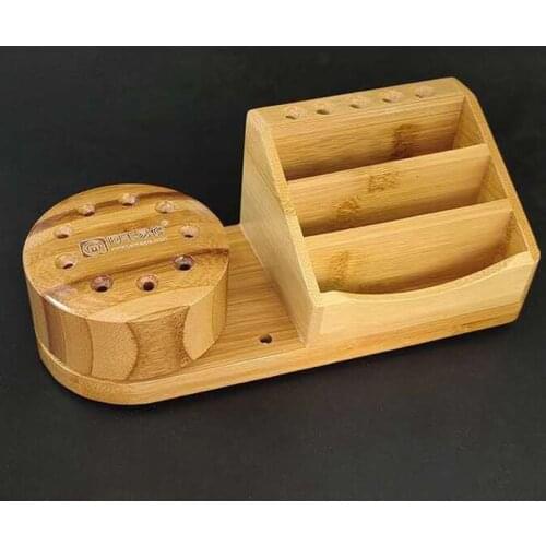 The Latest AMAO M62 Rotating Magnetic Screwdriver Wooden Craft 9-Port Storage Rack For Organizing Desktop Mobile Repair Tools