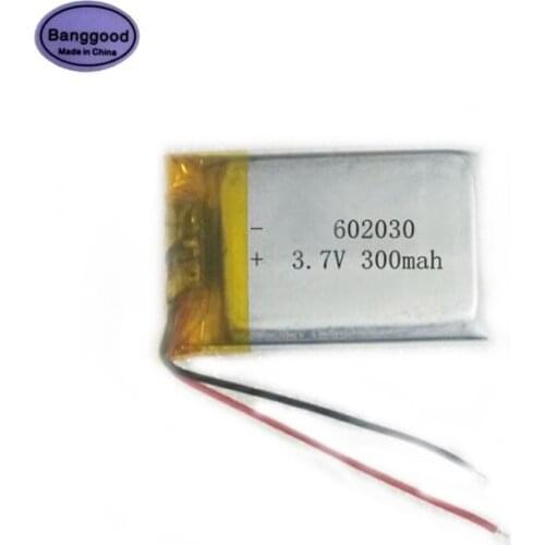 Banggood 3.7V 300mAh 602030 062030 Lipo Polymer Lithium Rechargeable Li-ion Battery Cells for Bluetooth Speaker MP3 MP4