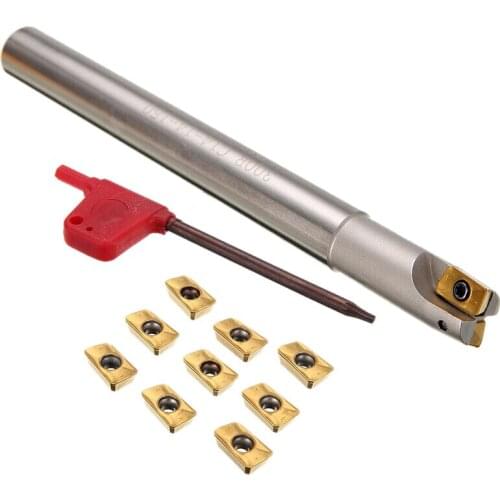 Bap 300R C14-14-130 Milling Cutter Tool Holder 12 x 130Mm + 10Pcs Apmt1135Pder Inserts + Wrench For Cnc Milling Machine