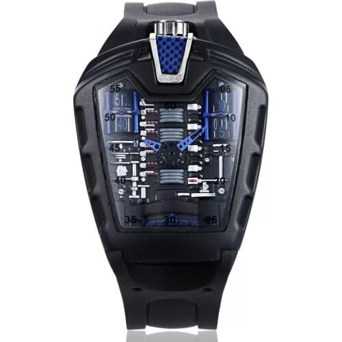 Mens Hollow Watch Ghost Silica Silicone Bracelet Quartz Watch Cool Relogio Men Watch Skeleton Ghost Student Clock