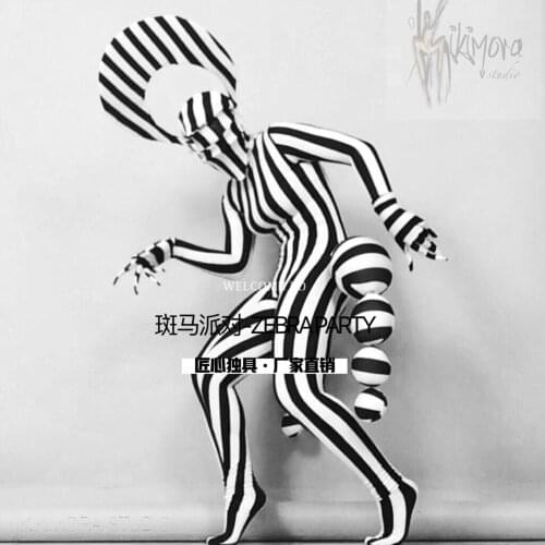 Halloween Sexy Zebra Costume Party Nightclub High-end Costumes Clown Performance Ds Dance Team cosplay wear
