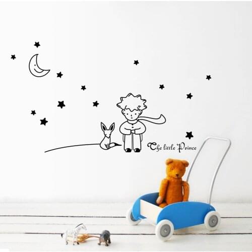Hot Sale Wall Sticker The Little Prince Moon Stars Wall Sticker Art Baby Kids Bedroom Decor Wall Decals