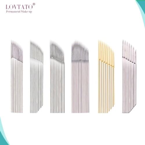 Curved Embroidery Needles Series Microblading Shading needle Permanent Makeup Single Double Triple Rows three-dimensional blade