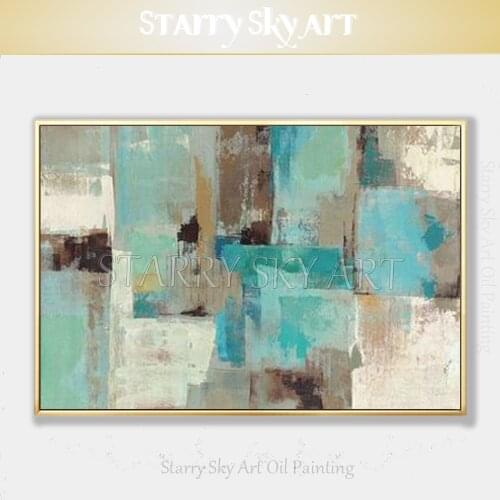 Fashion Colors Hand-painted High Quality Abstract Green Oil Painting on Canvas Pop Fine Art Abstract Picture for Wall Decoration