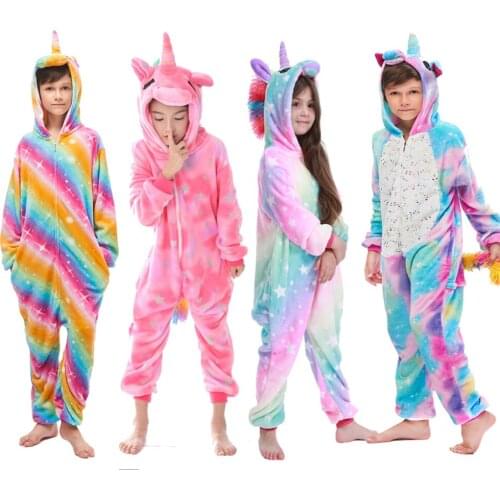 Kigurumi Rainbow Unicorn Pijamas Pijamas De Animales Pigiama Unicorno Kigurumi Unicorn Boys Pijamas Sleepwear Blanket Sleeper