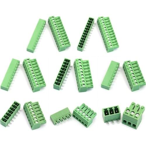 Buy 2 get 1 Free 10pcs PCB terminal blocks 2/3/4/5/6/7/8 pins pitch screw terminal connector straight pins