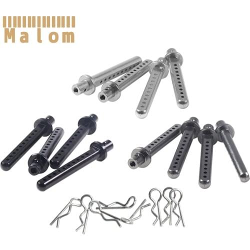 4Pcs Metal RC Car Body Posts Mount with Clip for 1/10 Crawler Axial SCX10 90027 RC4WD D90 TF2 Tamiya CC01 Upgrade Parts