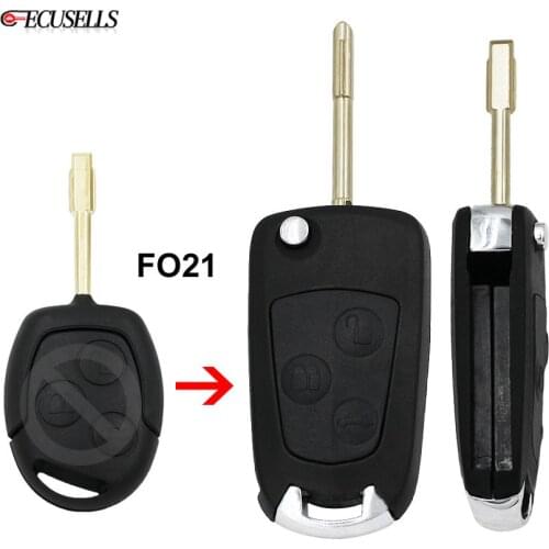 Modified 3 Button Folding Flip Remote Key Shell Case Key Cover FO21 Uncut Blade For Ford Focus Festiva Ka Mondeo Transit Connect