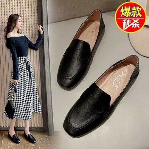 Woman Flats hollow out belt oxfords moccasins sneakers square toe loafers slip on two ways soft pu leather shoes women derbies