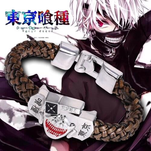 MOSU Hot Animation Alloy Bracelets Tokyo Ghoul Kaneki Ken Weave leather bracelet & Bangle cosplay jewelry