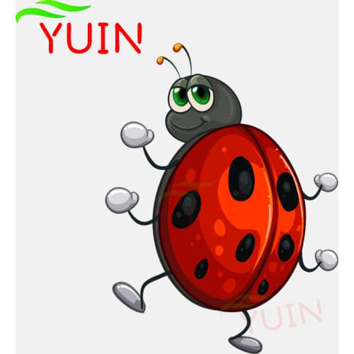 Cartoon Creative Ladybug Car Sticker High Quality Animal Cars Accessories PVC Graphic Decorative Waterproof Decal 12*16cm