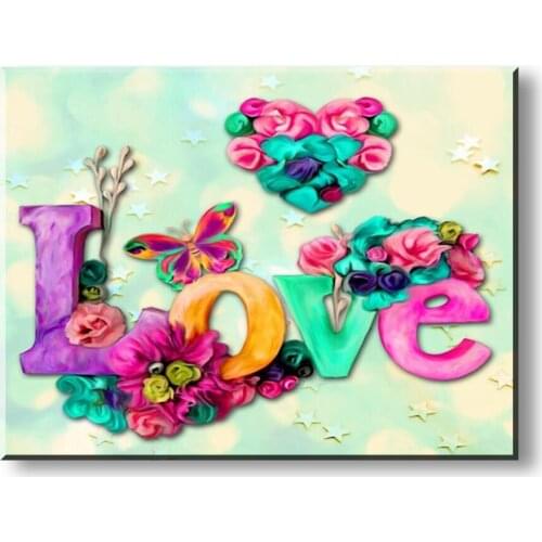 5D Square Diamond Painting Flower Love DIY Round Full Diamond Embroidery Kit Home Decoration Crafts Valentines day gifts A2307