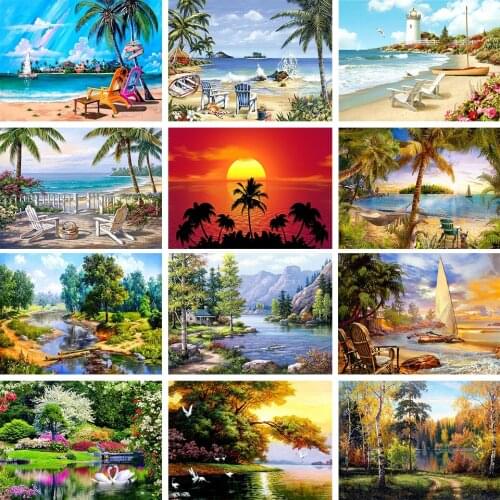 5D DIY diamond painting landscape rhinestone pattern cross stitch kit full diamond embroidery mosaic mosaic home decoration gift