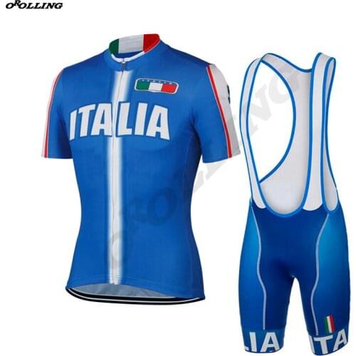 New CLASSICAL Italia Blue Pro Team Short Cycling Set Customized Road Mountain Race OROLLING Multi