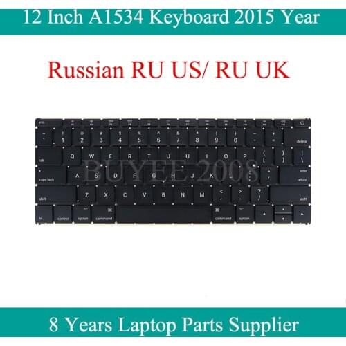 Original Notebook Keyboard A1534 US UK Keyboard 2015 Year For Macbook Air 12" A1534 Russian Keyboard Backlight Backlit Tested