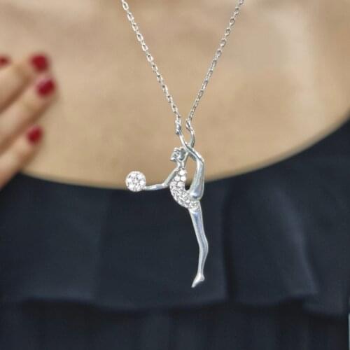 Ballerina Girl 925 Sterling Silver, Gold, Rose Plated Zircon Necklace Women Girls Handmade Fashion Jewelry Elegant Minimalist