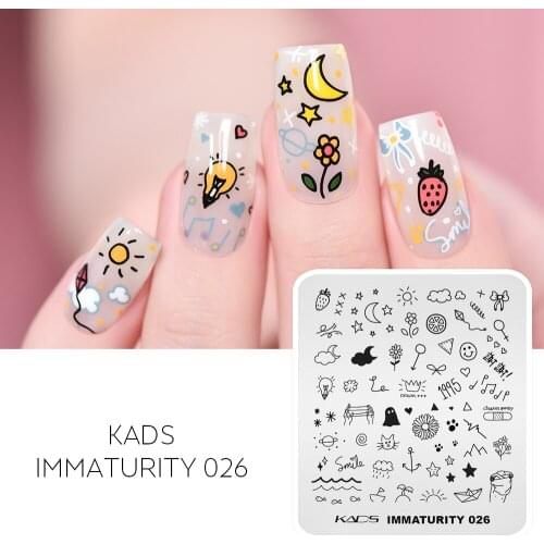 Nail Stamping Plate Cartoon Pattern Nail Art Stamp Template Cute Moon Star Image Printing Stencil Tool for Nail Art Design