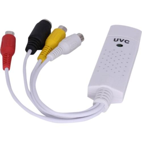 Plug And Play USB 1 Channel 3 Chips Video Audio Capture Acquisition Card USB2.0 VHS to DVD DVR Adapter For WIN7/8/10 Linux Mac