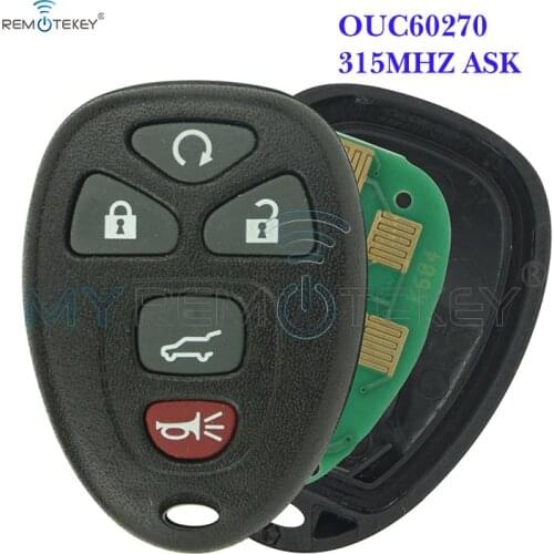 Remtekey OUC60270 remote fob 5 button 315Mhz for GMC Acadia Yukon 2007 2008 2009 2010 2011 2012 2013 2014