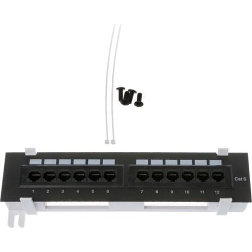 Network Tool Kit 12 Port Cat6 Patch Panel Rj45 Networking Wall Mount Rack Mount Bracket