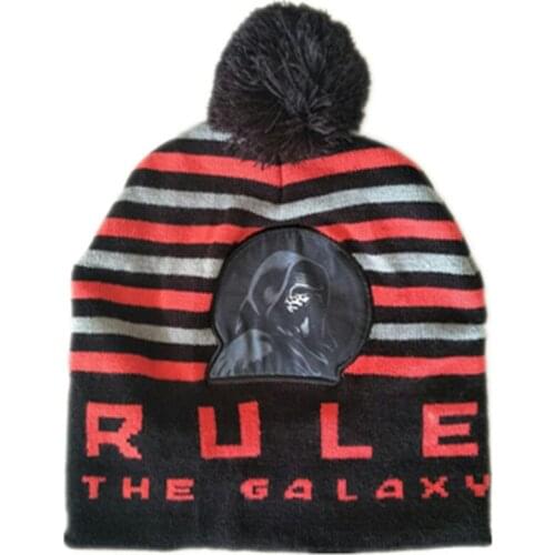 Wars Rule the Galaxy Kylo len Ben Solo Knitted Caps Fashion Beanies Hat Plush Winter Warm Skullies for Men Women Kids with pom
