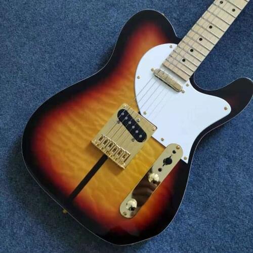 Dog Electric Guitar AAA Cloud Maple Top Golden Hardware Black Circle Yellow Maple Fingerboard Free Shipping