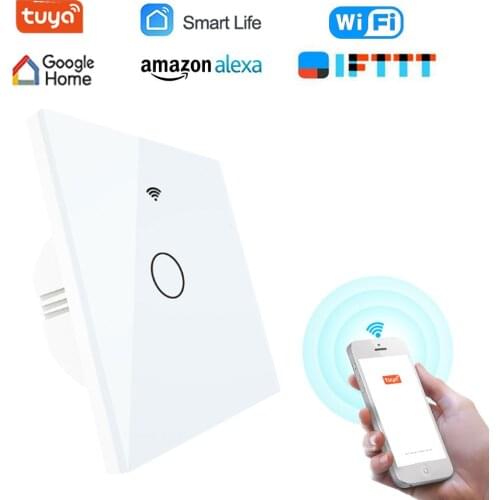 Tuya WiFi Smart In-Wall Light Switch Waterproof Fire Prevention with Alexa and Google Assistant Wire Needed 2.4 Ghz Network Only