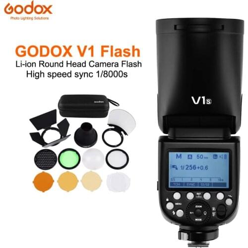 Godox V1 TTL 1/8000s Flash with AK-R1 Flash light Kit for SONY Canon Nikon Fuji Olympus Panasonic Flash Cameras Li-ion Battery