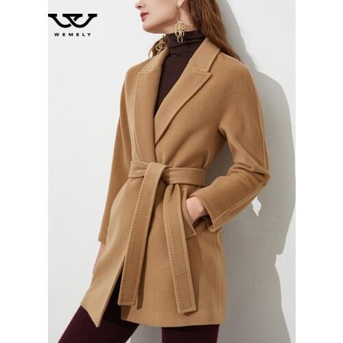 High-end double-sided cashmere coat womens 2021 winter short slim woolen Ni coat