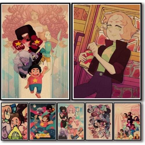WTQ Canvas Painting Retro Poster Steven Universe Anime Posters Wall Decor Wall Art Picture for Living Room Decoration Home Deco