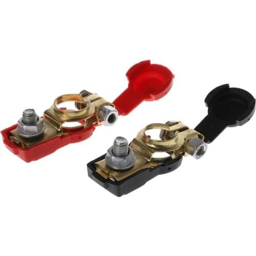 Auto Car Battery Terminal Connector Battery 1 Pair Quick Release Battery Terminals Clamps Cap Clips Copper For Car Truck
