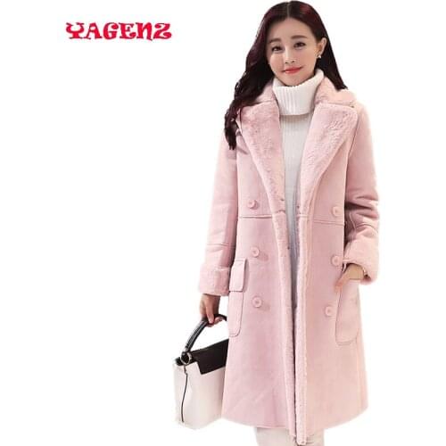 Winter Fashionable Lamb Wool Coat Women 2019 Velvet Thick Winter Jacket Women Suede Coats Manteau Femme Cotton Jacket Outwear