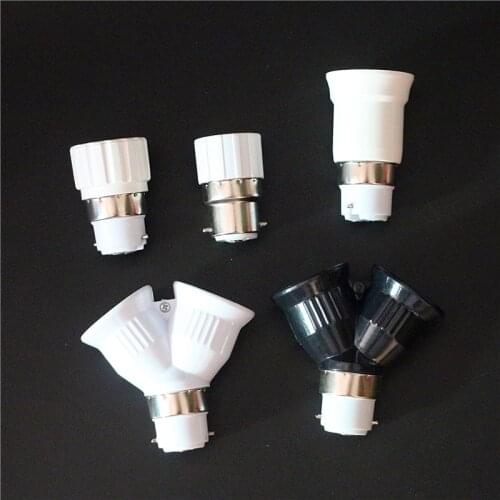 1Pcs B22 GU10 E14 E27 2E27 Lamp Base High Quality Fireproof ABS Material Socket B22 to E27 E14 GU10 2 E27 Lamp Holder Converter