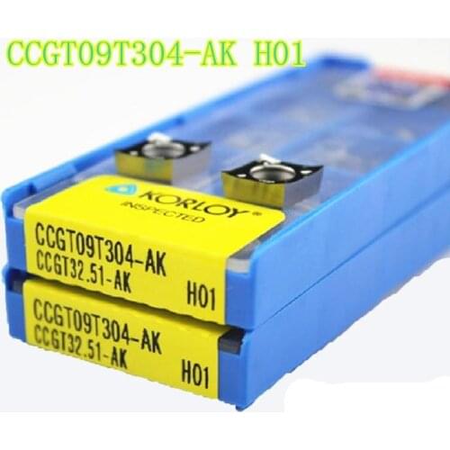 100PCS CCGT09T304-AK H01 Cemented carbide inserts Processing of aluminum CNC blade lathe tools