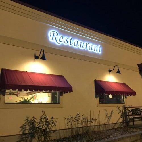 3D Brushed Stainless steel LED illuminated Channel letters sign board