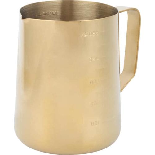 400ml/600ml Stainless Steel Coffee Milk Frothing Cup Pitcher Jug with Scale for Home Coffee Latte Art Barista Coffee Stencil