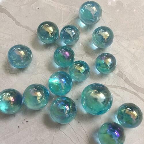 9PCS Drop Shipping Healing Natural Clear Quartz Crystal And Stones Carved Ball Aura Blue Electroplated Sphere Energy Reiki