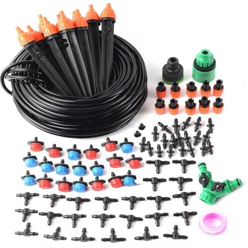 DIY Automatic Micro Drip Atomization Irrigation System Garden Irrigation Spray Self Watering Kit 5/10/15/20/25/30/40m Optional