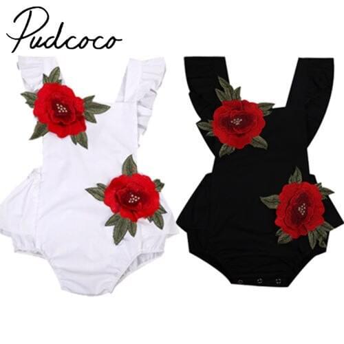Hot Lovely Toddler Newborn Baby Girls Floral Bodysuit Jumpsuit Outfit Clothes