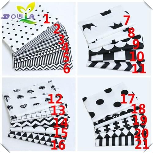 Black and white cloth retro crown Talasite little corrugated printed check coated cotton fabrics of cotton baby group