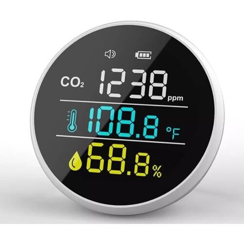 3 in 1 CO2 meter digital temperature and humidity sensor tester air quality monitor with CO2 alarm function gas detector