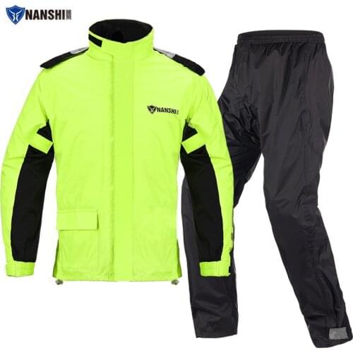 Split Raincoat Motorcycle Rain Suit Reflective Motociclista Capa de Chuva Combinaison Pluie Moto Impermeable Waterproof NANSHI