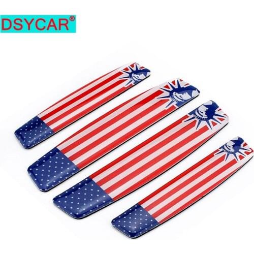 DSYCAR 4PC/SET America Flag Car Door Edge Guard Strip Scratch Protector Anti-collision Trim door edge Guard Stickers