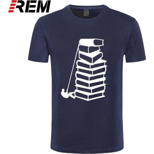 T Shirt Tee Books Casual Lovers Men Students Print Cotton Short REM O-neck Funny Graphic College Reader Worsted