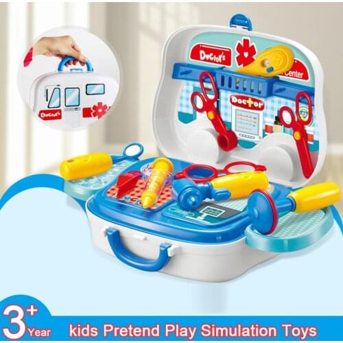 Children Pretend Play Toys For Girls Boys Kitchen Simulation Cooking Dressing Doctor Suitcase Tools Kids Educational Toys