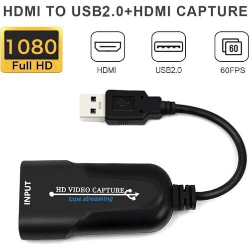 Video Capture Card Portable USB 2.0 HDMI Capture Game 1080P Live Streaming HD Capturing Record Dongle For PC PS4 XBox 360 Switch