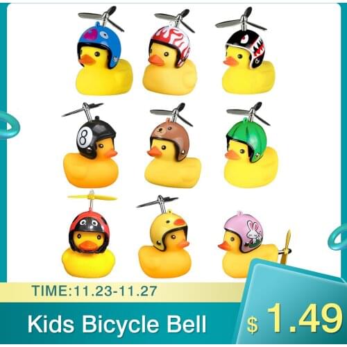 Adult Children Bicycle Bell Cartoon Little Yellow Duck Shining Mountain Bike Handlebar Duck Head Light Accessories Wholesale